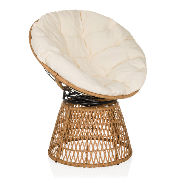 B-Ware Hjh Living Papasansessel Drehsessel Weavora Outdoor Sessel Beige - 4064323107149