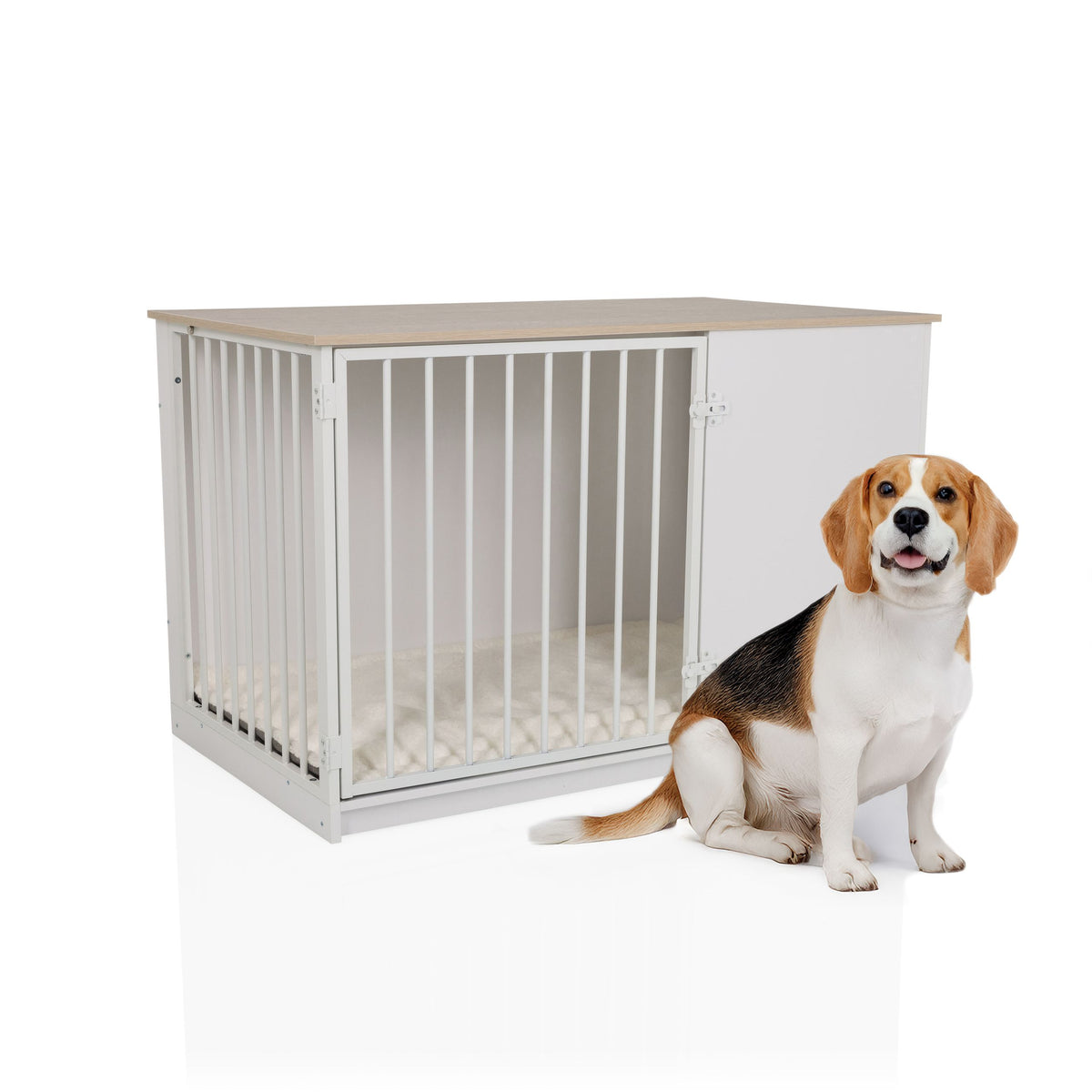 hjh LIVING PAWHOME XL Hundebox Hundekäfig Hund mittelgroße Hunderassen weiß - 4064323107484