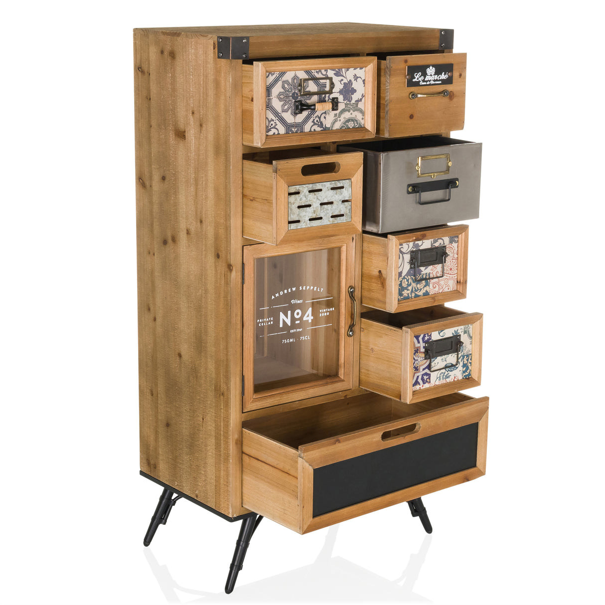 B-Ware Hjh Living Sideboard Kommode Holz Continento S Schubladen Used Look Vintage - 4064323106401