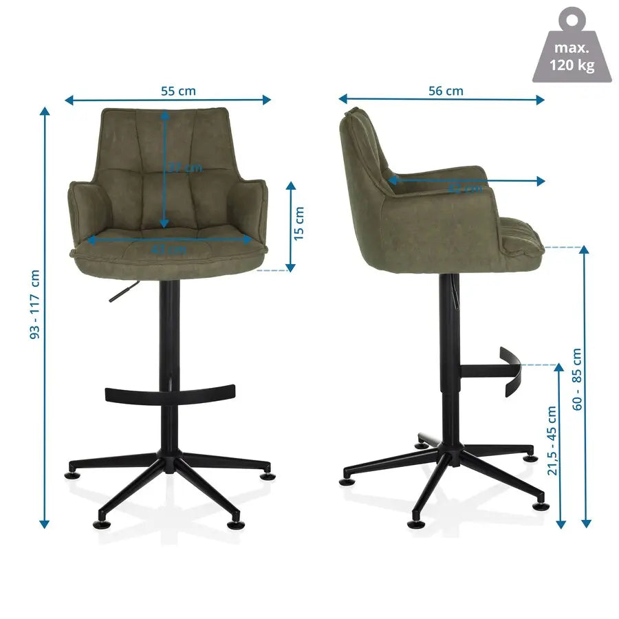 B-Ware Hjh Living Solao Life High Barhocker Hocker Tresenhocker Küche Höhenverstell214 - 4064323106647