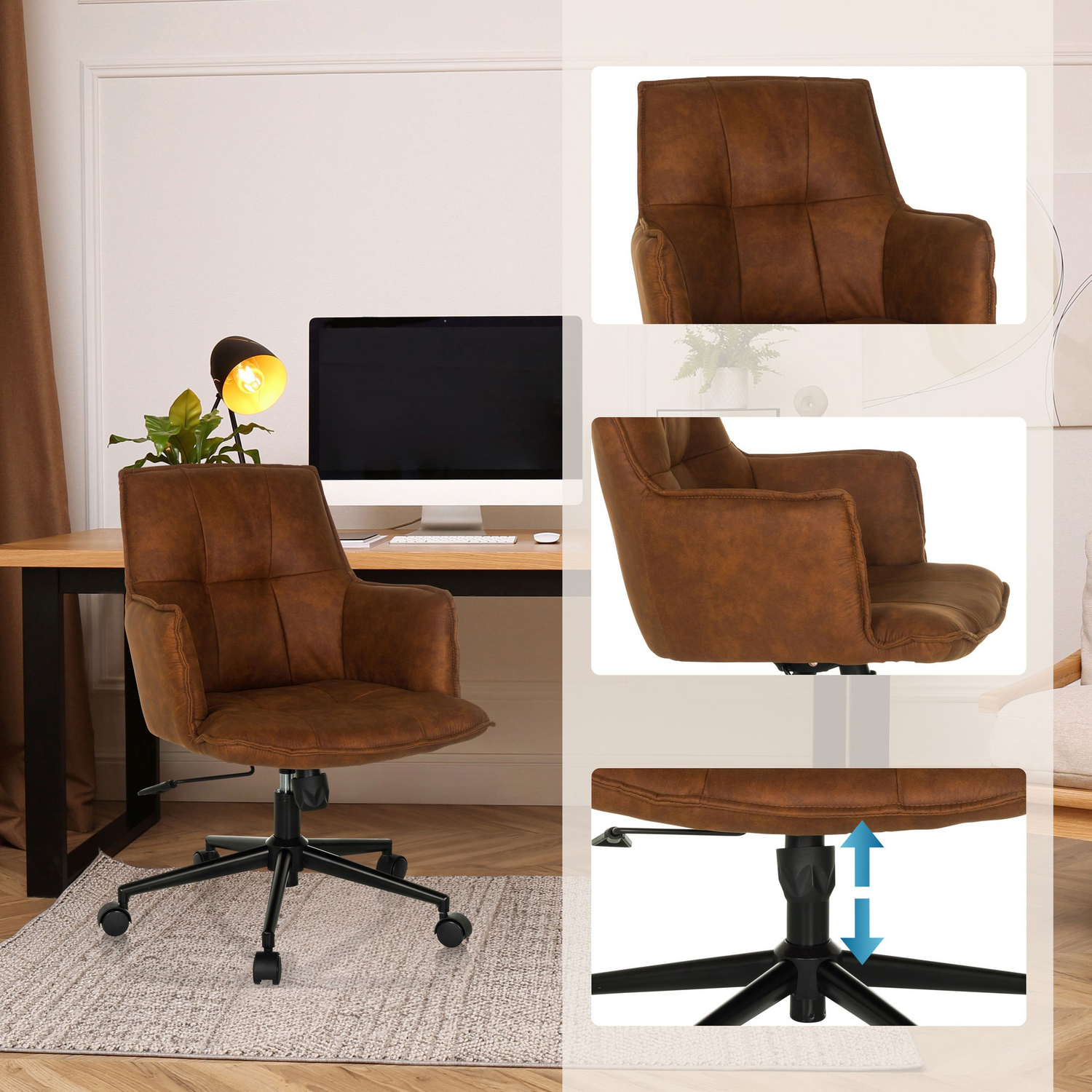 B-Ware Hjh Living Solao Life Home Office Bürostuhl Drehstuhl Schreibtischstuhl Braun548 - 661017