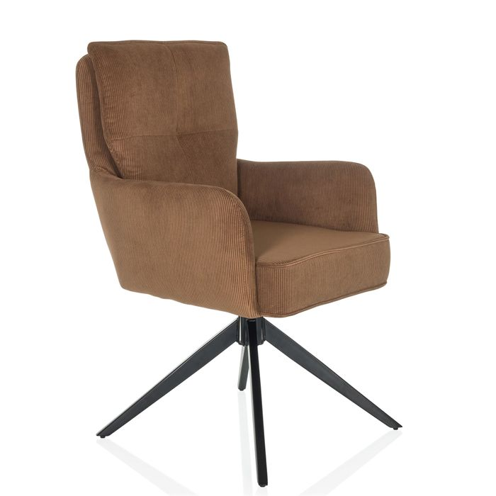 Hjh Living Tarugo Stuhl Polsterstuhl Drehstuhl Drehfunktion Esszimmerstuhl Braun B-Ware