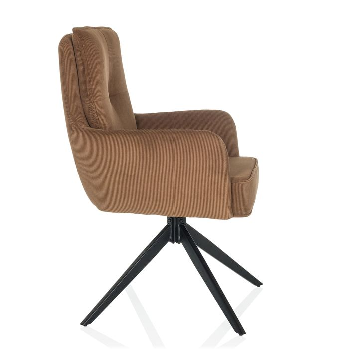 Hjh Living Tarugo Stuhl Polsterstuhl Drehstuhl Drehfunktion Esszimmerstuhl Braun B-Ware