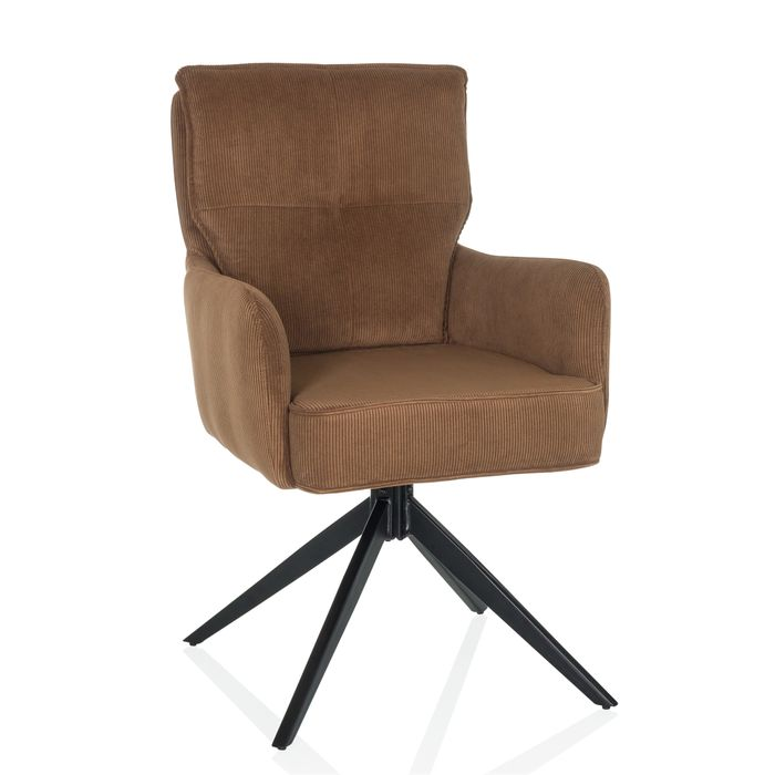 Hjh Living Tarugo Stuhl Polsterstuhl Drehstuhl Drehfunktion Esszimmerstuhl Braun B-Ware