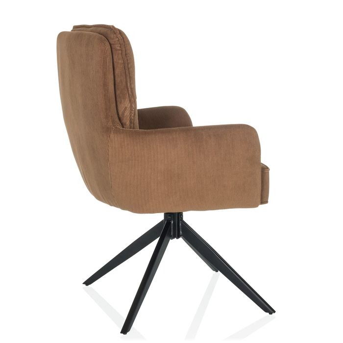 Hjh Living Tarugo Stuhl Polsterstuhl Drehstuhl Drehfunktion Esszimmerstuhl Braun B-Ware