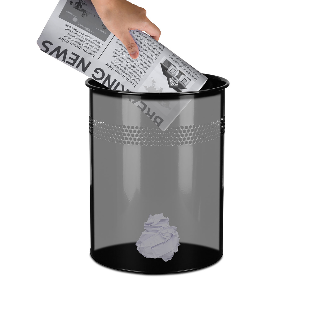 B-Ware Hjh Office Abfallsammler Mülleimer Papierkorb Schwarz Clean Iii 15 Liter Büro - 4251084696504