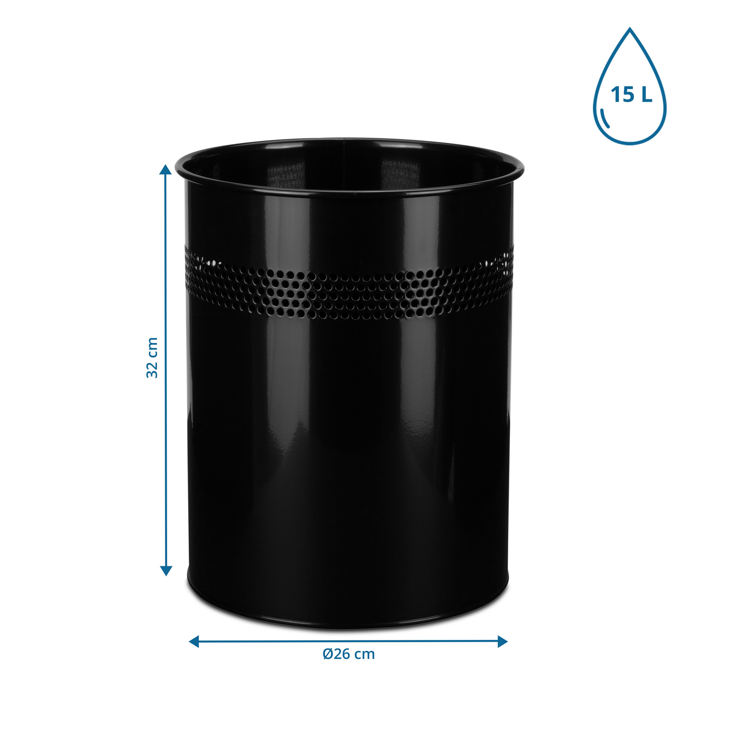 B-Ware Hjh Office Abfallsammler Mülleimer Papierkorb Schwarz Clean Iii 15 Liter Büro - 4251084696504
