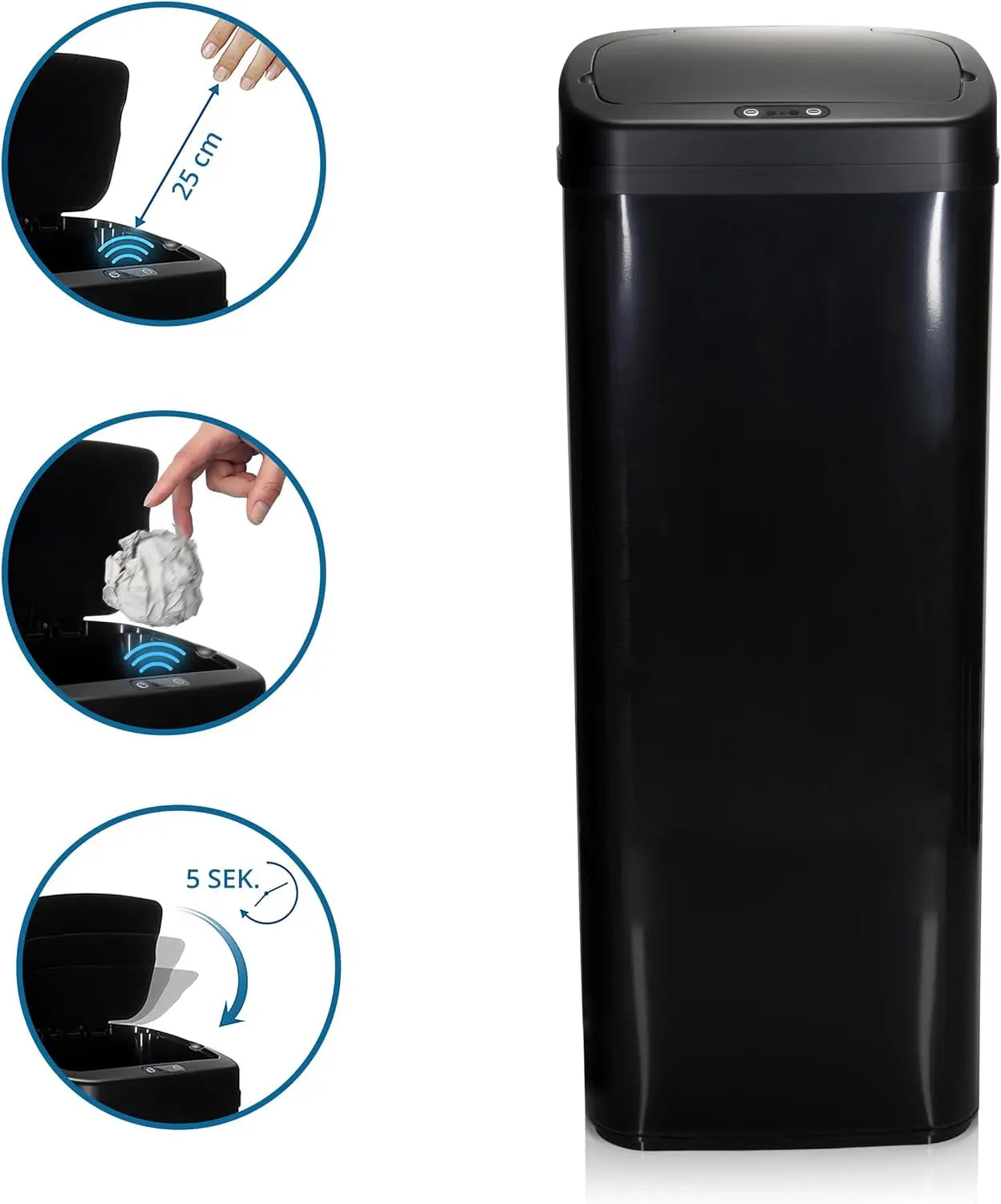 B-Ware Hjh Office Abfallsammler Mülleimer Clean V Mit Sensor 50 L Stahl Weiß - 5054061071085