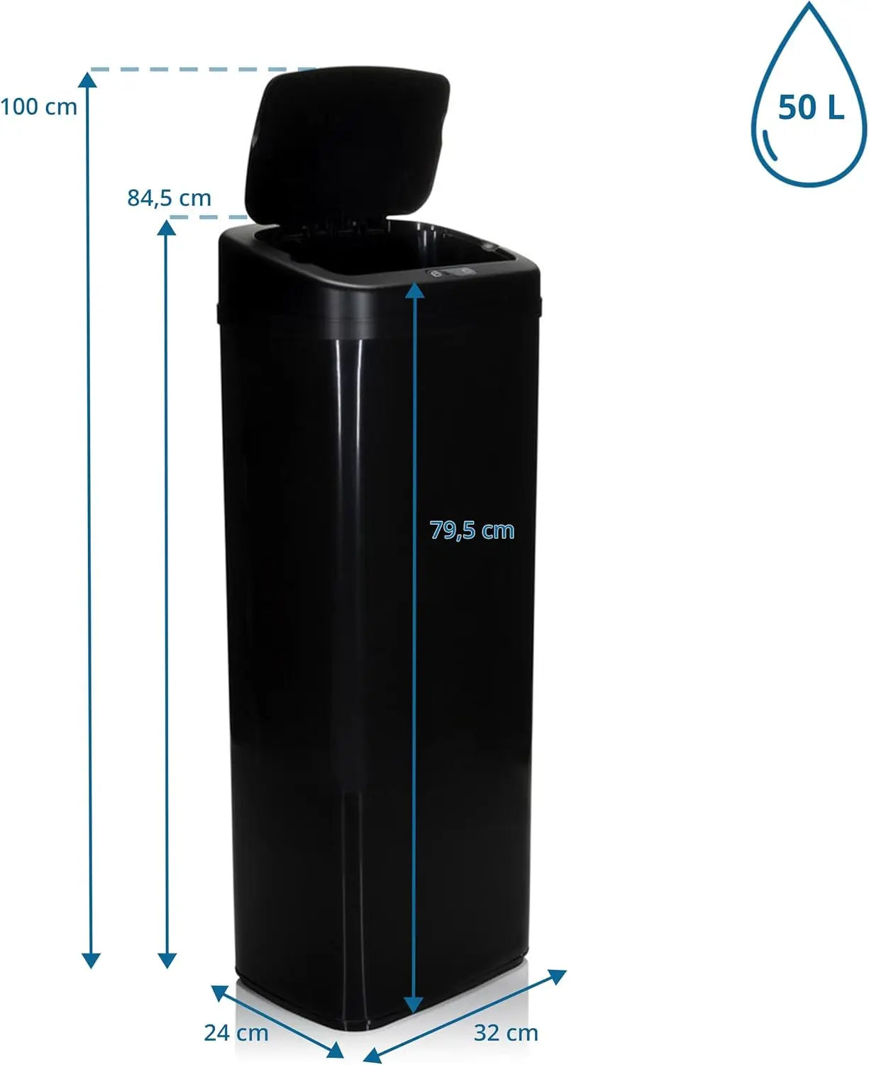 B-Ware Hjh Office Abfallsammler Mülleimer Clean V Mit Sensor 50 L Stahl Weiß Eimer - 5054061071085