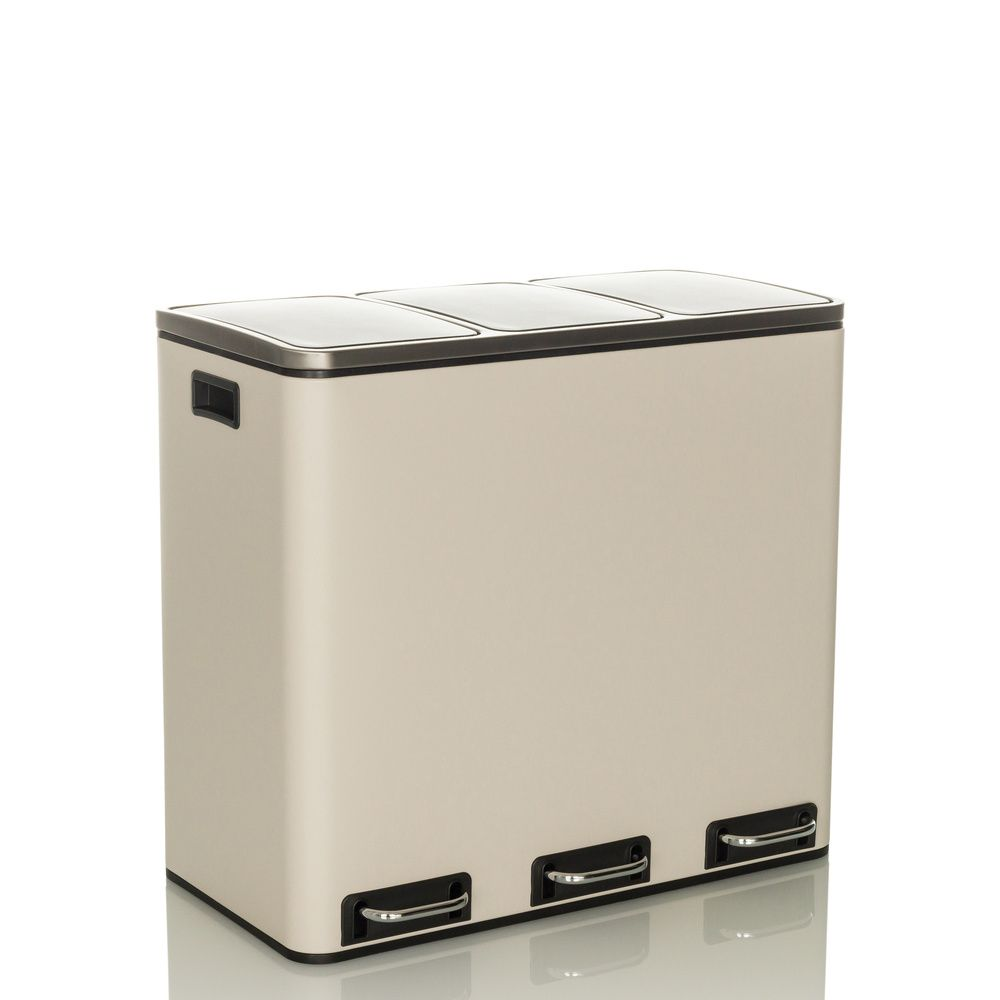 B-Ware Hjh Office Abfallsammler Mülltrennsystem Clean Ix 54 L 3x18 L Treteimer Müll Beige