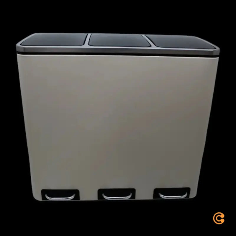 hjh OFFICE Abfallsammler Mülltrennsystem CLEAN IX 54L 3x18L Treteimer Müll beige - 4064323036432