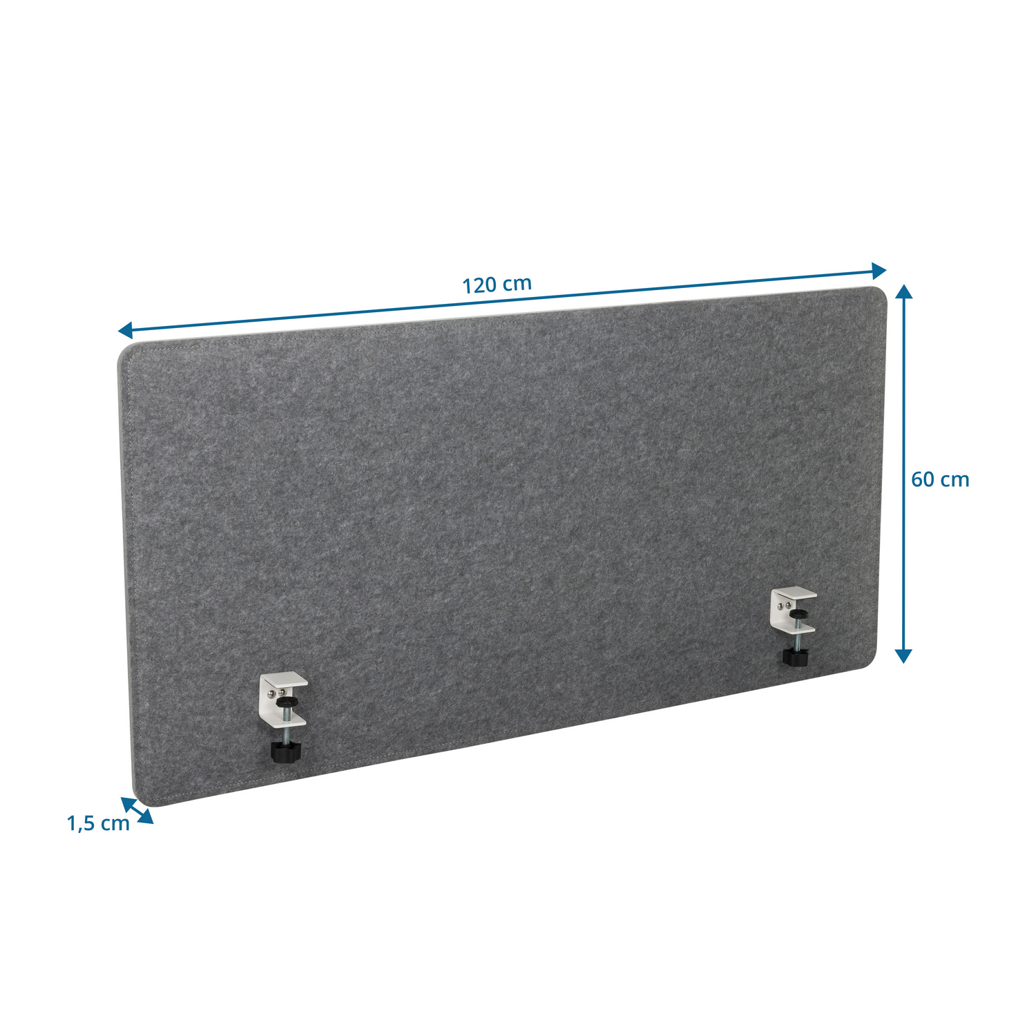Hjh Office Tischtrennwand Akustikpanel Flexmiut 3 D Trennwand 120x60x1 Pet Grau B-Ware - 4064323037453