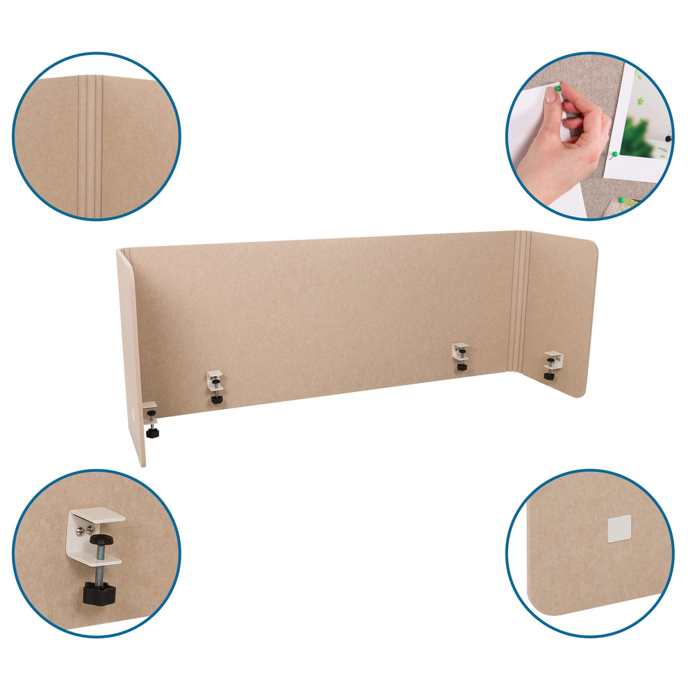 Hjh Office Tischtrennwand Akustikpanel Flexmiut Sichtschutz Pet Beige Trennwand B-Ware