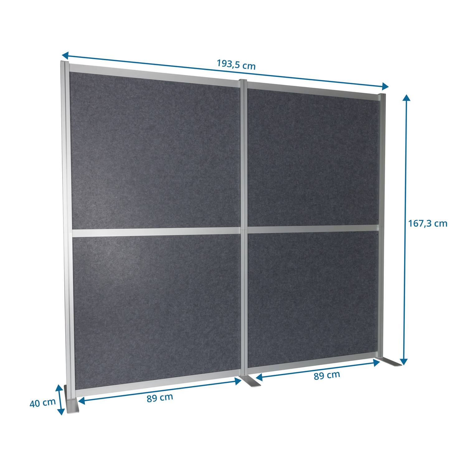 Hjh Office Akustiktrennwand Panel Lärmschutz Flexmiut Modul 167x192 Pet Grau     B-Ware - 4064323037484