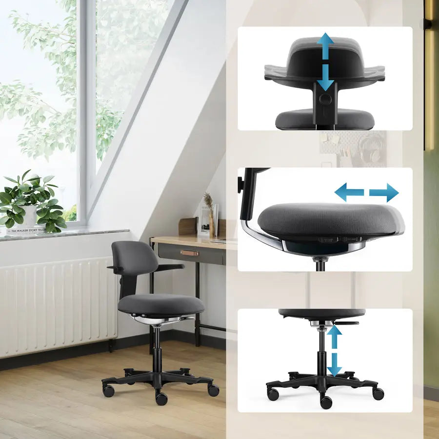 B-Ware Hjh Office Arbeitsstuhl Drehstuhl Bürostuhl Work 40 Sitz Stoff Rücken Dunkelg820 - 4064323108061