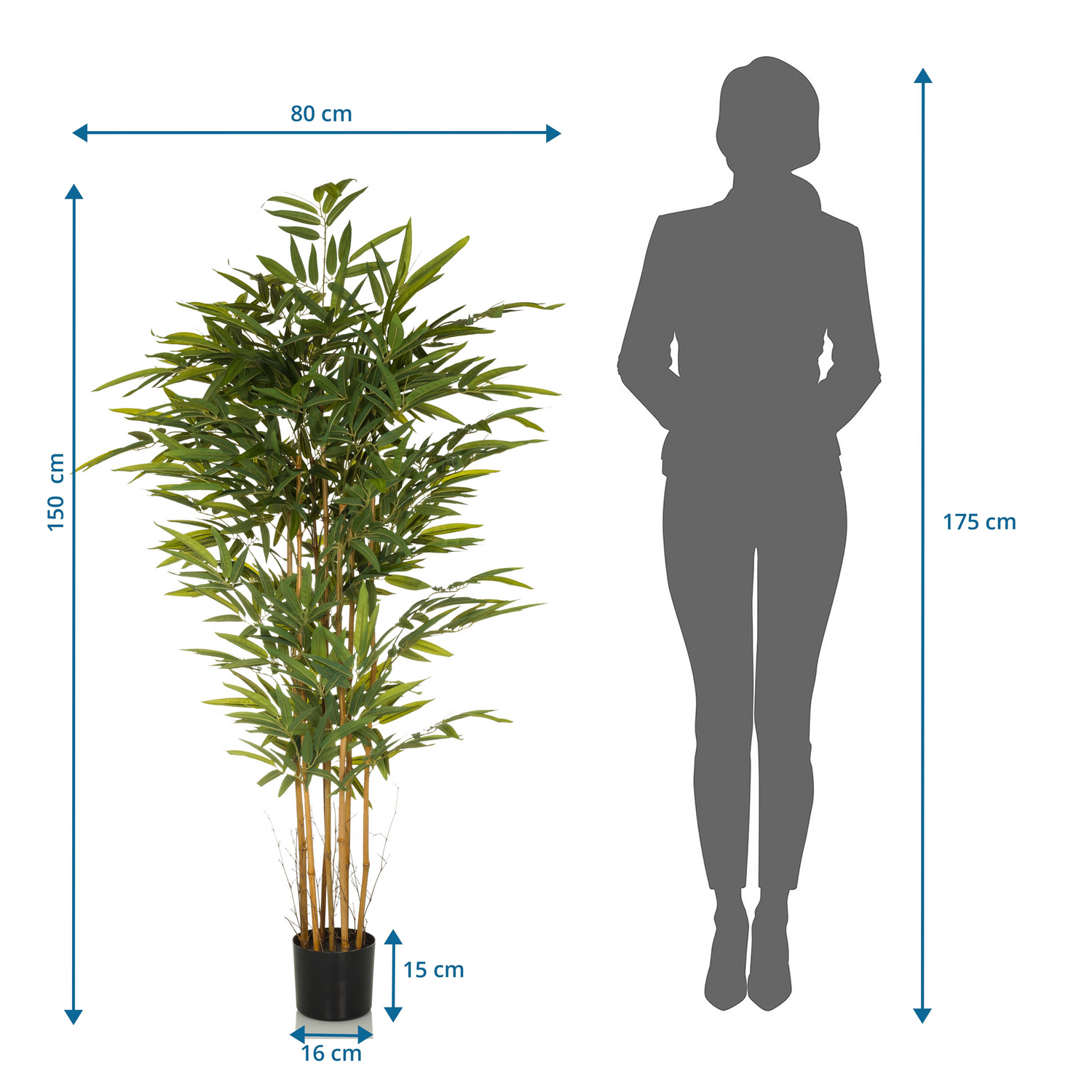 Hjh Office Bambus Ii Kunstpflanze Kunstbaum Kunstbepflanzung 150 Cm B-Ware - 4064323038214
