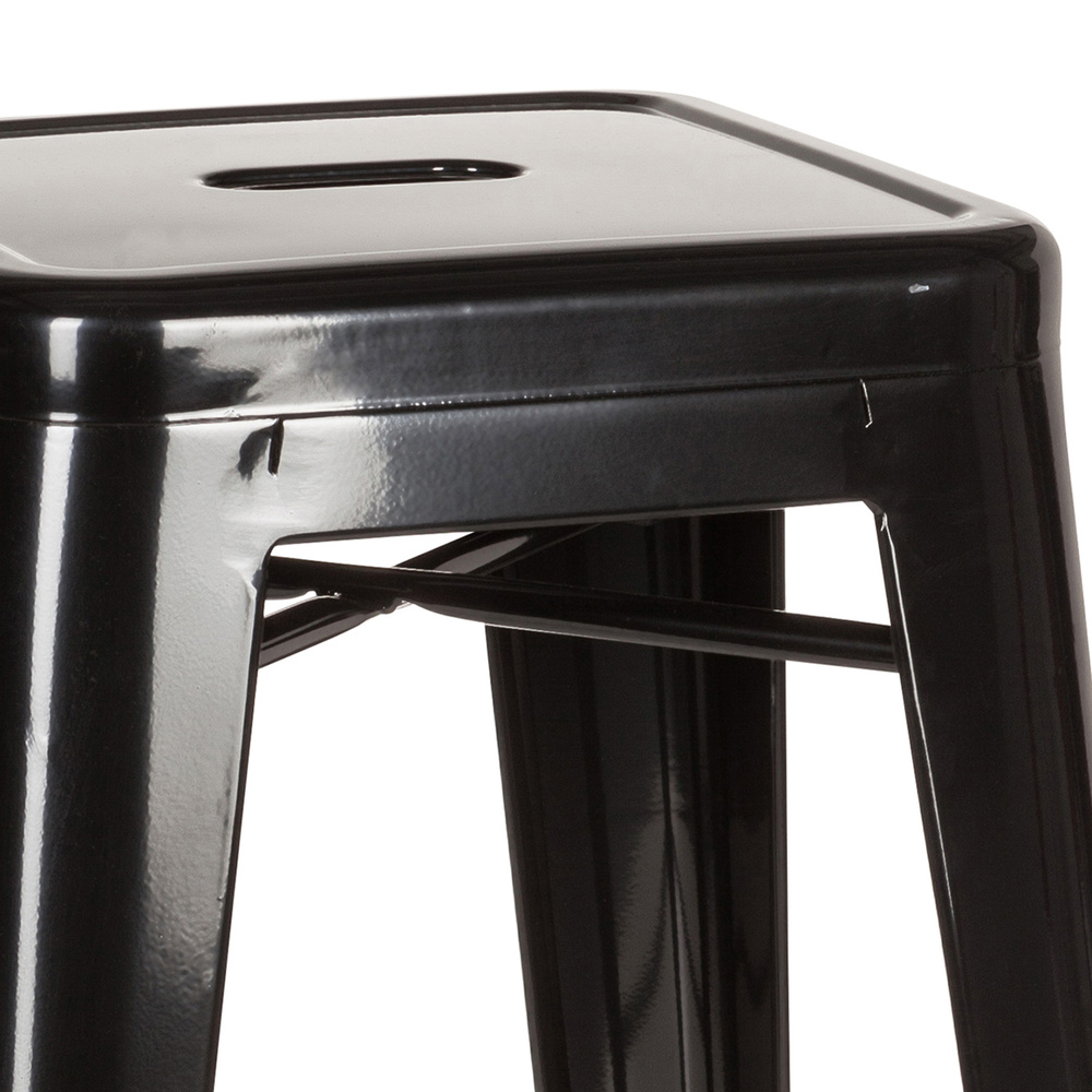 Tabouret de bar haut Hjh Office Vantaggio, noir métallisé, produit de seconde main.