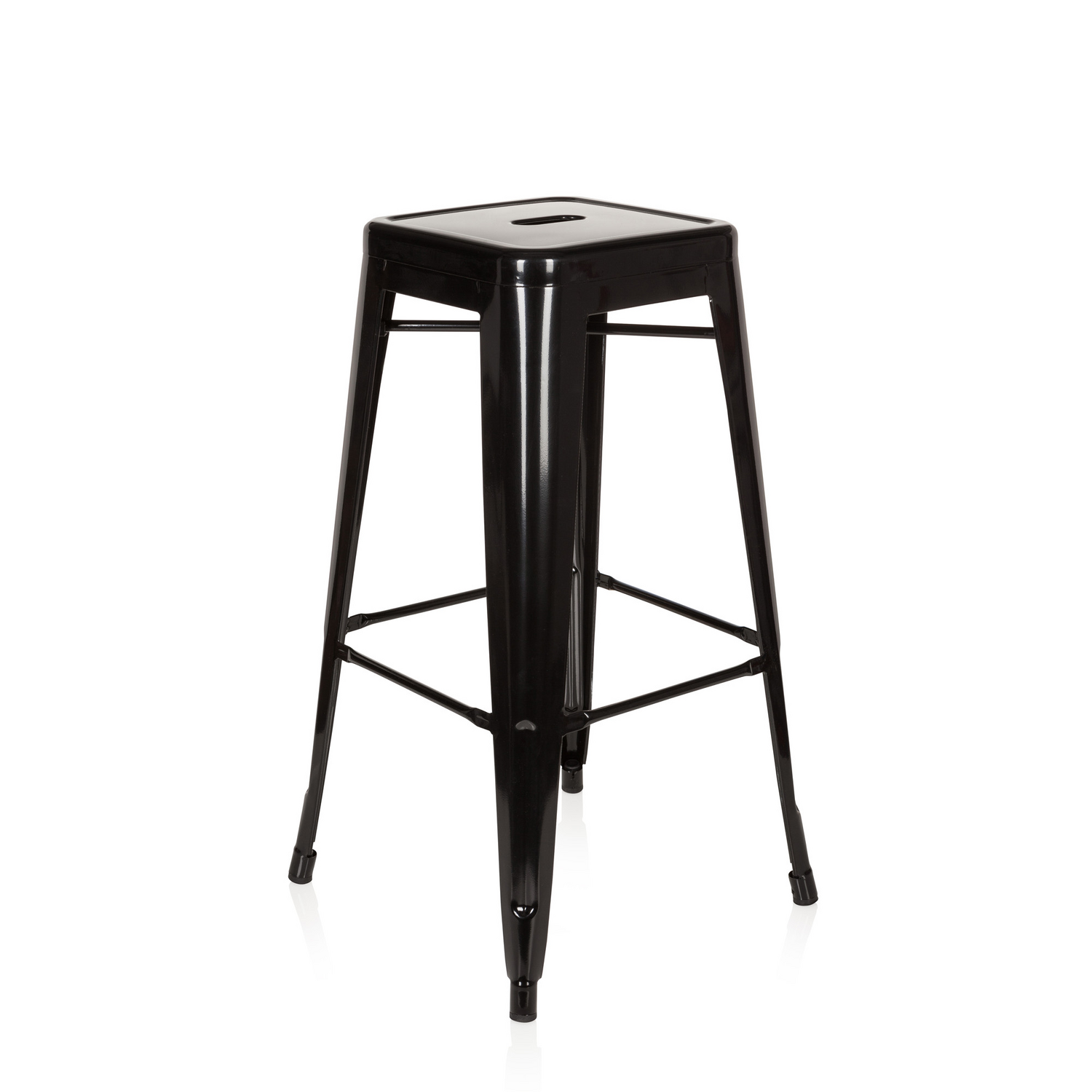 Tabouret de bar haut Hjh Office Vantaggio, noir métallisé, produit de seconde main.
