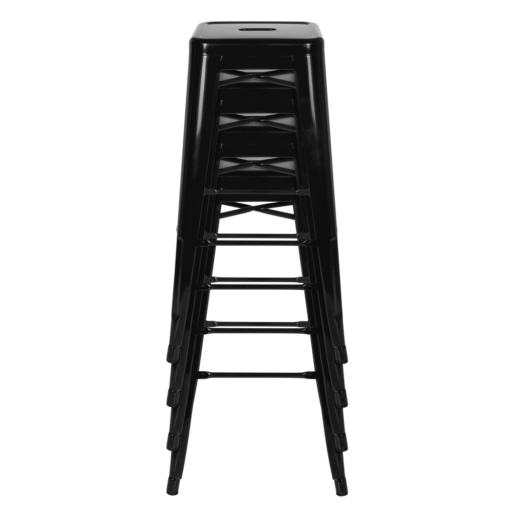 Tabouret de bar haut Hjh Office Vantaggio, noir métallisé, produit de seconde main.