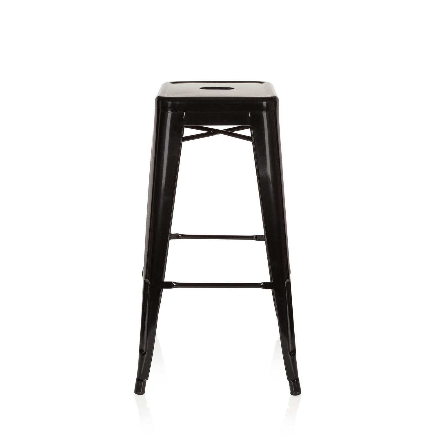 Tabouret de bar haut Hjh Office Vantaggio, noir métallisé, produit de seconde main.