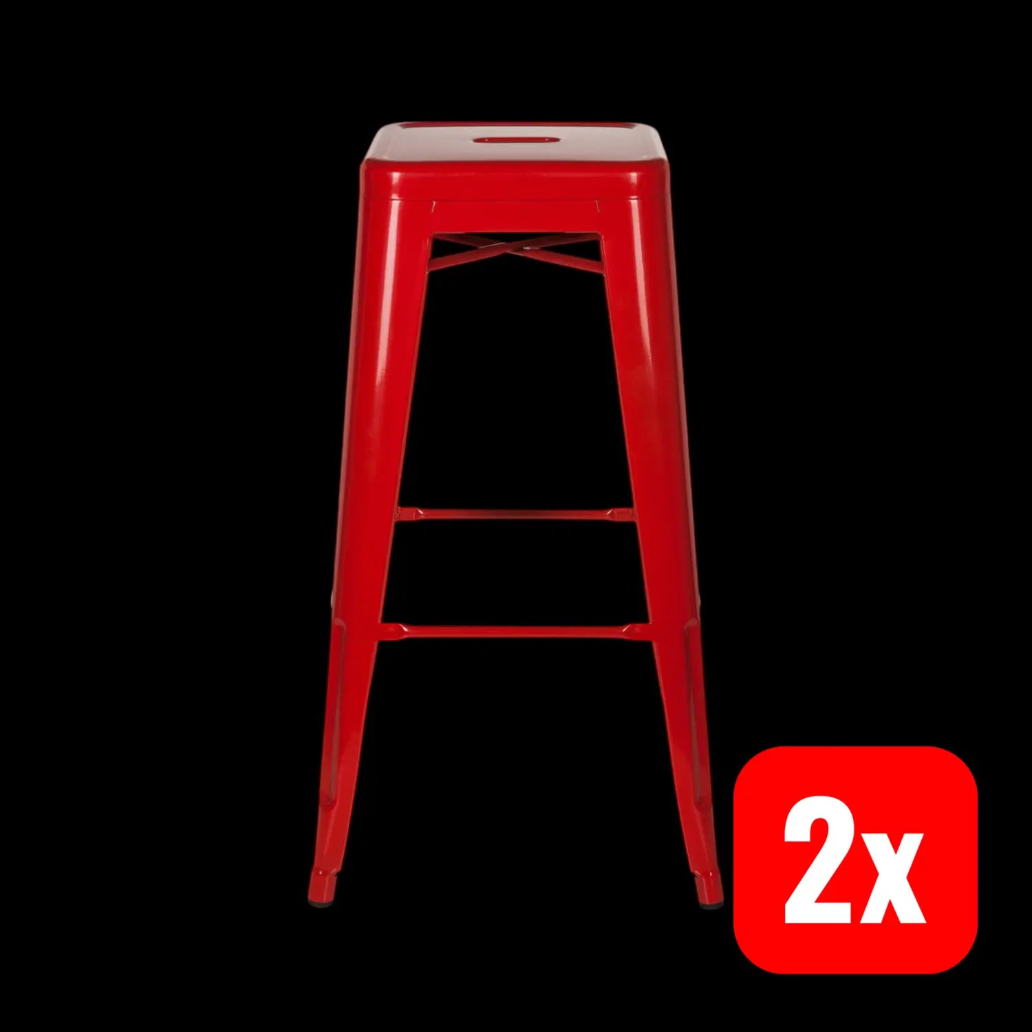 B-Ware Hjh Office Barhocker Vantaggio High Hocker Metallic Rot Stapelbar 2 Stück982 - 4251084662295