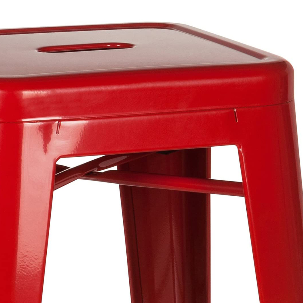B-Ware Hjh Office Barhocker Hocker Vantaggio High Metallic Rot Stapelbar Gastronomie