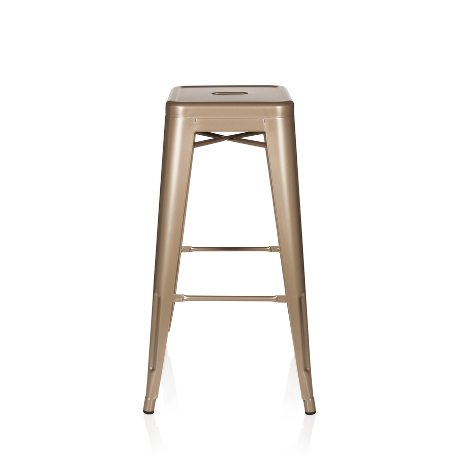 Hjh Office Barhocker Tresenhocker Stuhl Sitz Vantaggio High Metallic Champagner  B-Ware - 4251084662318