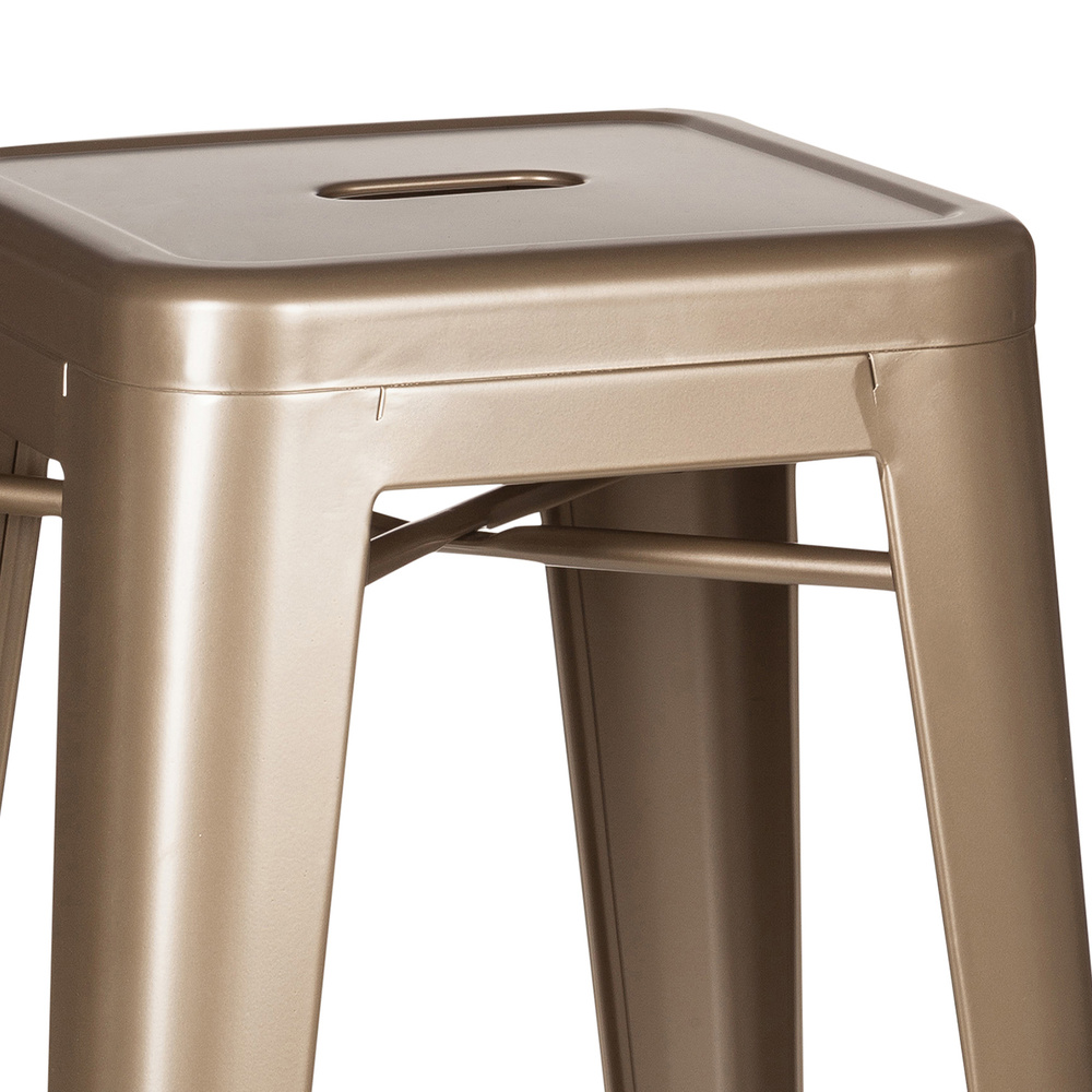 Hjh Office Barhocker Tresenhocker Stuhl Sitz Vantaggio High Metallic Champagner  B-Ware - 4251084662318