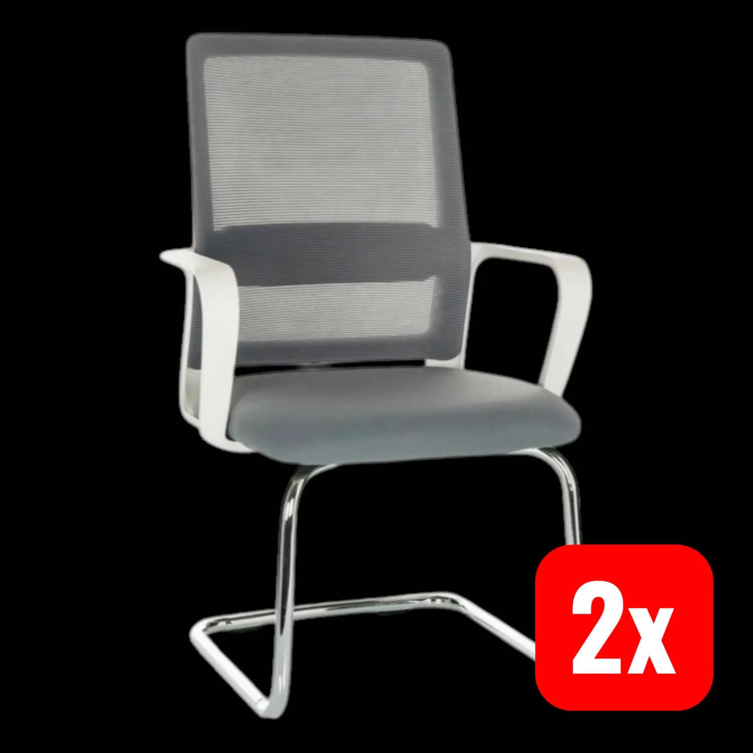 B-Ware Hjh Office Besucherstuhl Freischwinger Visiter W Grau Netz 2 Stück Siehe Text - 4064323034995