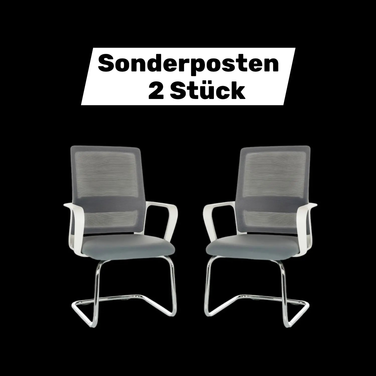 B-Ware Hjh Office 2 Stück !!  Besucherstuhl Freischwinger Stuhl Visiter W 2 Stück - 4064323034995