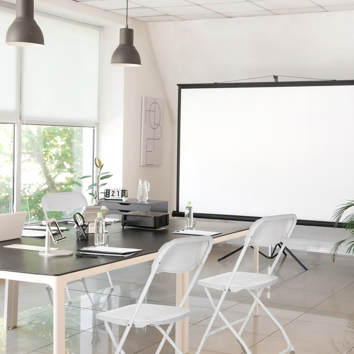 hjh OFFICE Besucherstuhl Klappstuhl Stuhl TUDELA XXL W Kunststoff weiß Indoor - 4064323037132