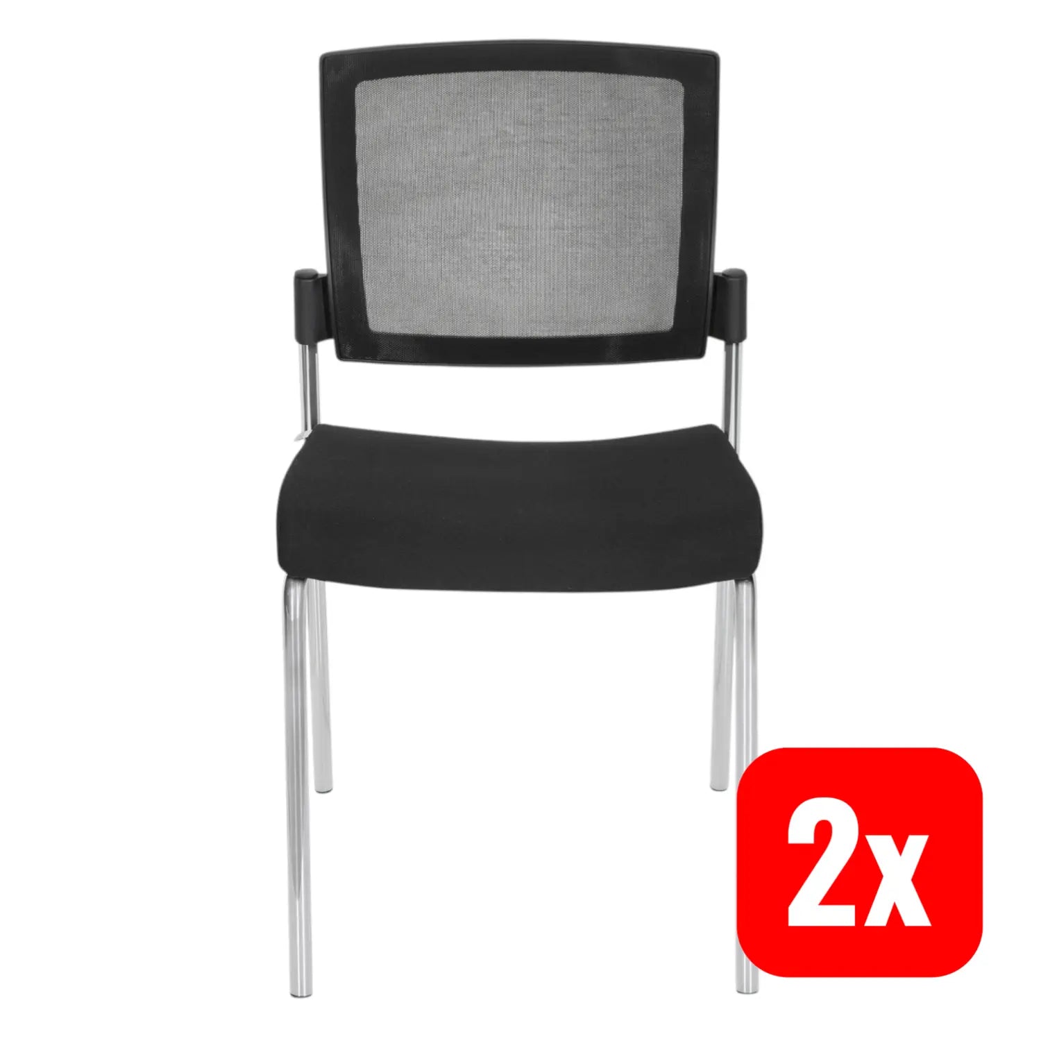 B-Ware Hjh Office Besucherstuhl Konferenzstuhl Stuhl Schwarz K9 V Stapelbar 2 Stück - 4064323000204