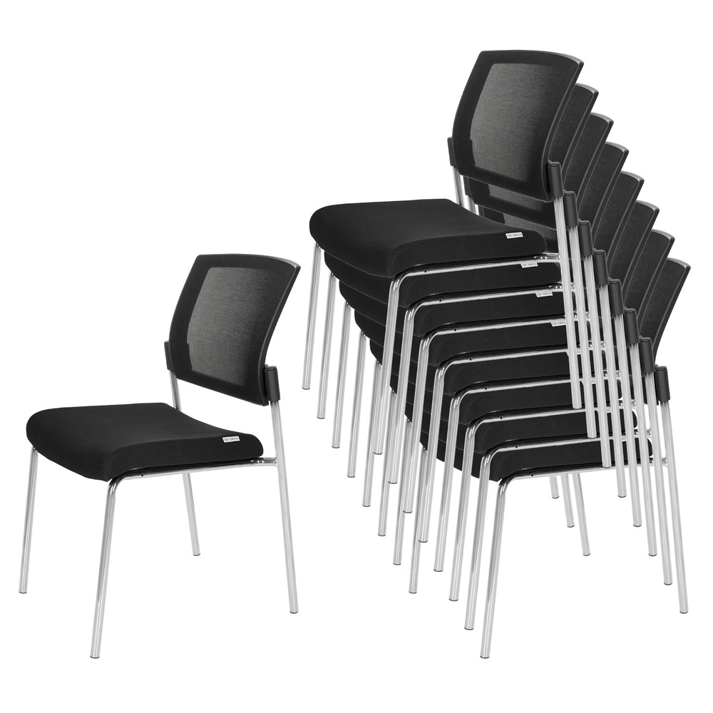 B-Ware Hjh Office Besucherstuhl Konferenzstuhl Stuhl Schwarz K9 V Stapelbar 2 Stück - 4064323000204