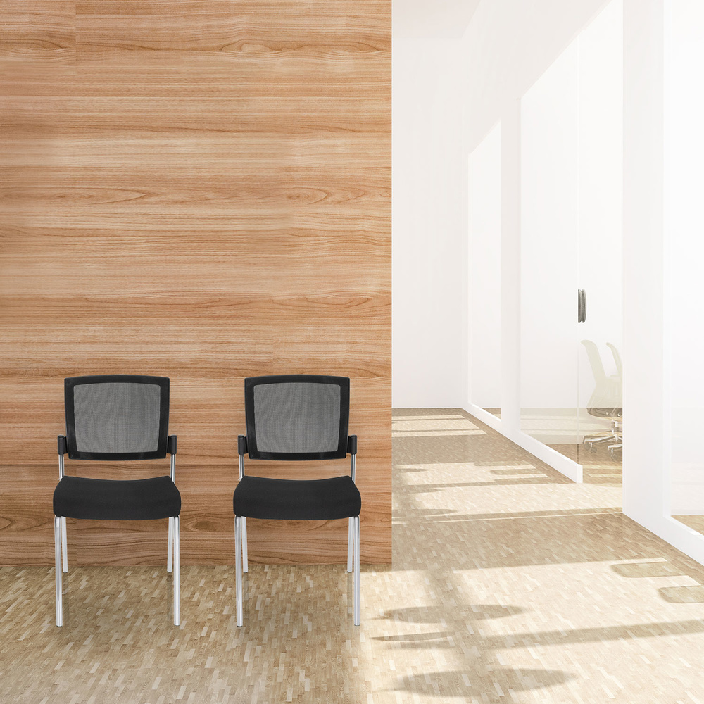 B-Ware Hjh Office Besucherstuhl Konferenzstuhl Stuhl Schwarz K9 V Stapelbar 2 Stück - 4064323000204