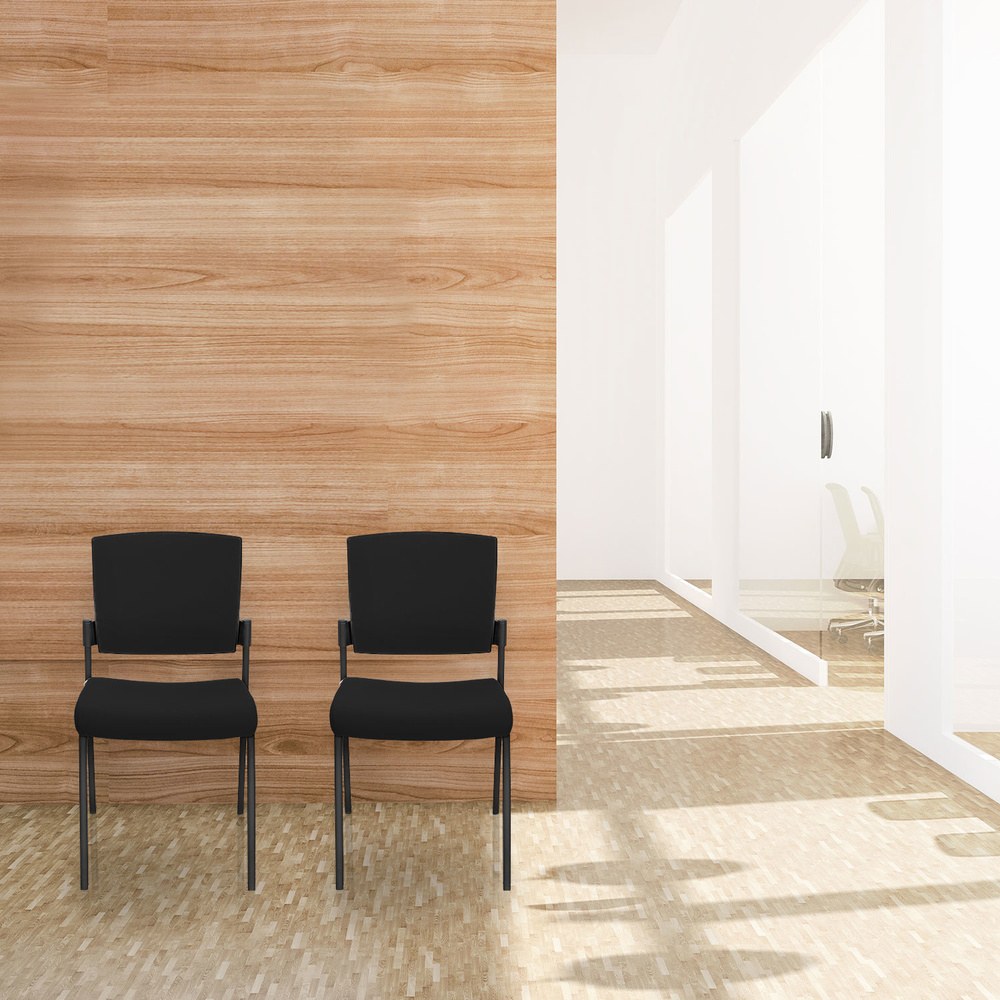 B-Ware Hjh Office Besucherstuhl Konferenzstuhl Stuhl Schwarz Stoff Stapelbar 180kg130 - 4064323000242