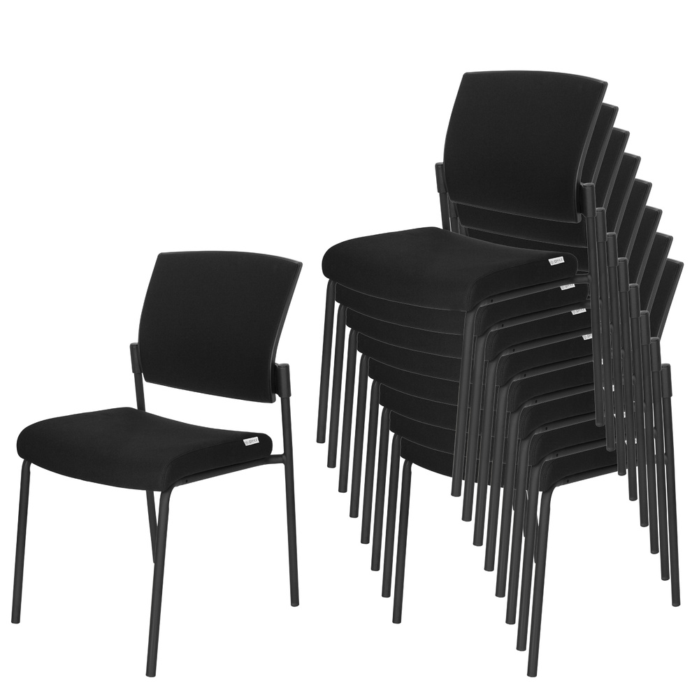 B-Ware Hjh Office Besucherstuhl Konferenzstuhl Stuhl Schwarz Stoff Stapelbar 180kg130 - 4064323000242
