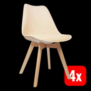B-Ware Hjh Office Besucherstuhl Schalenstuhl Scandi Esszimmer Kunststoff Beige 4 St131