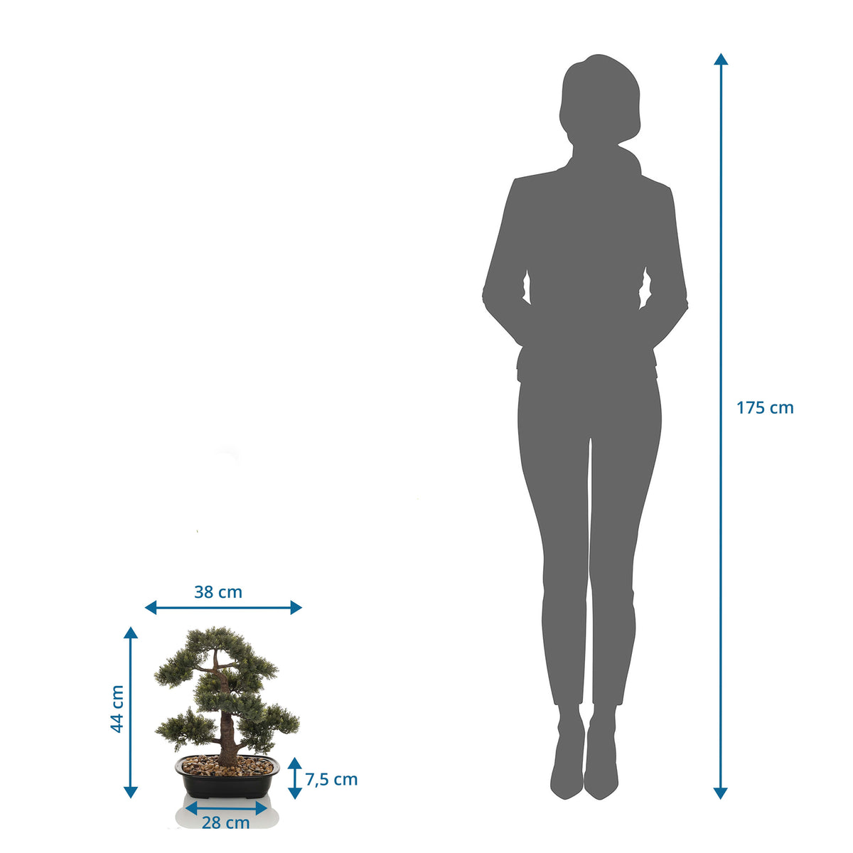 hjh OFFICE Kunstpflanze Kunstbaum Bonsai 44 cm grün künstliche Pflanze - 4064323036456