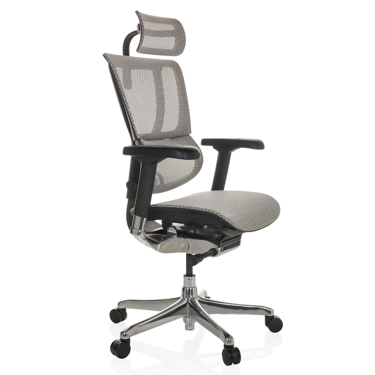 B-Ware Hjh Office Bürostuhl Chefsessel Drehstuhl Ergohuman Slim I Netzstoff Hellgrau - 4064323035671