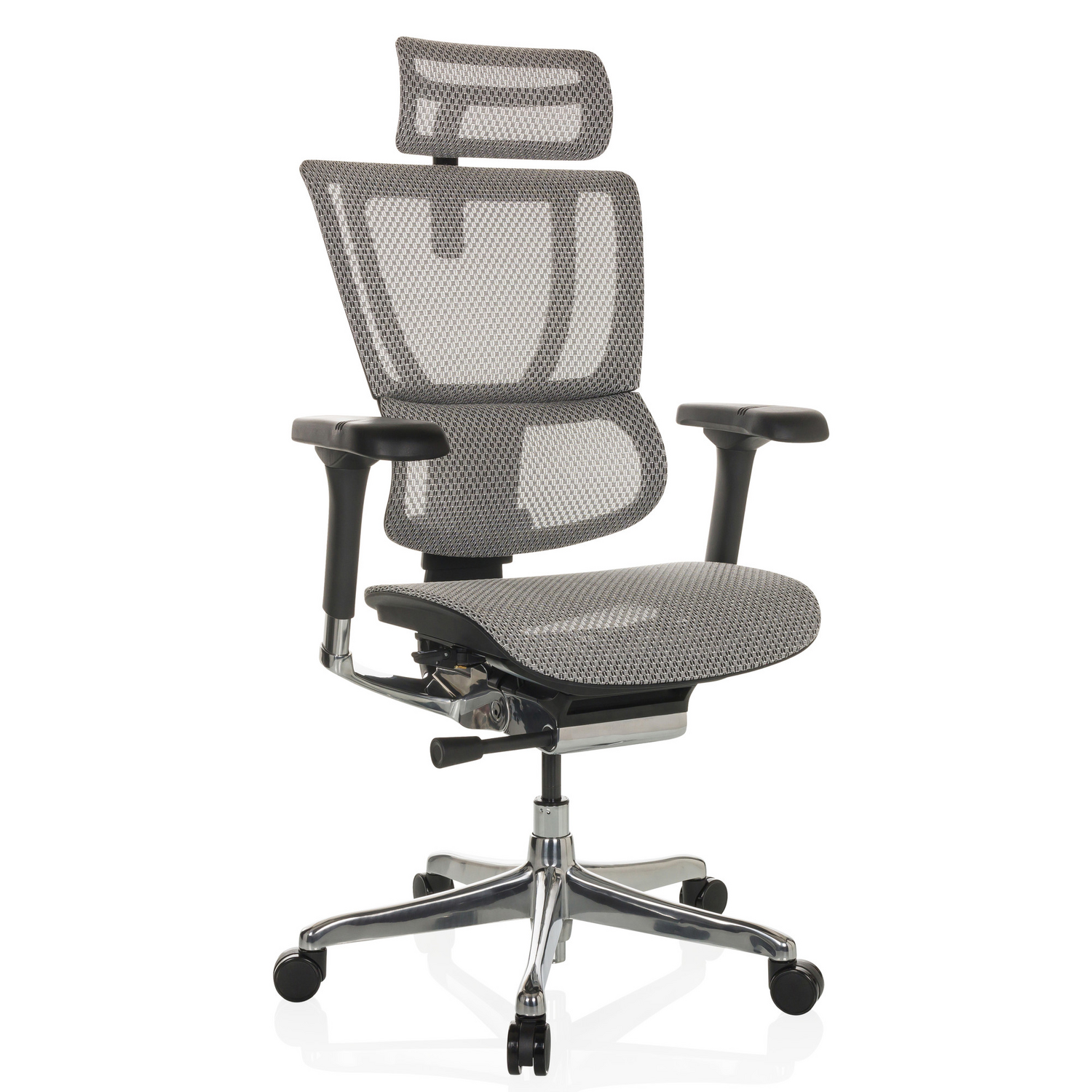B-Ware Hjh Office Bürostuhl Chefsessel Drehstuhl Ergohuman Slim I Netzstoff Hellgrau - 4064323035671