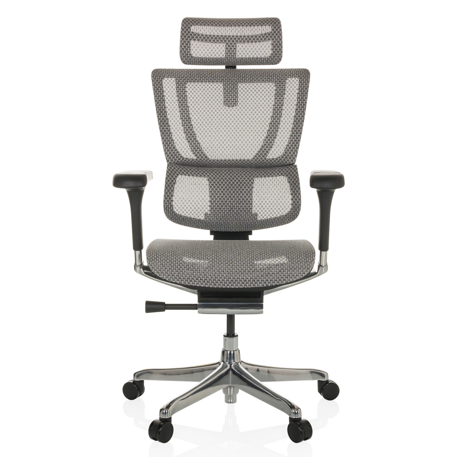 B-Ware Hjh Office Bürostuhl Chefsessel Drehstuhl Ergohuman Slim I Netzstoff Hellgrau - 4064323035671