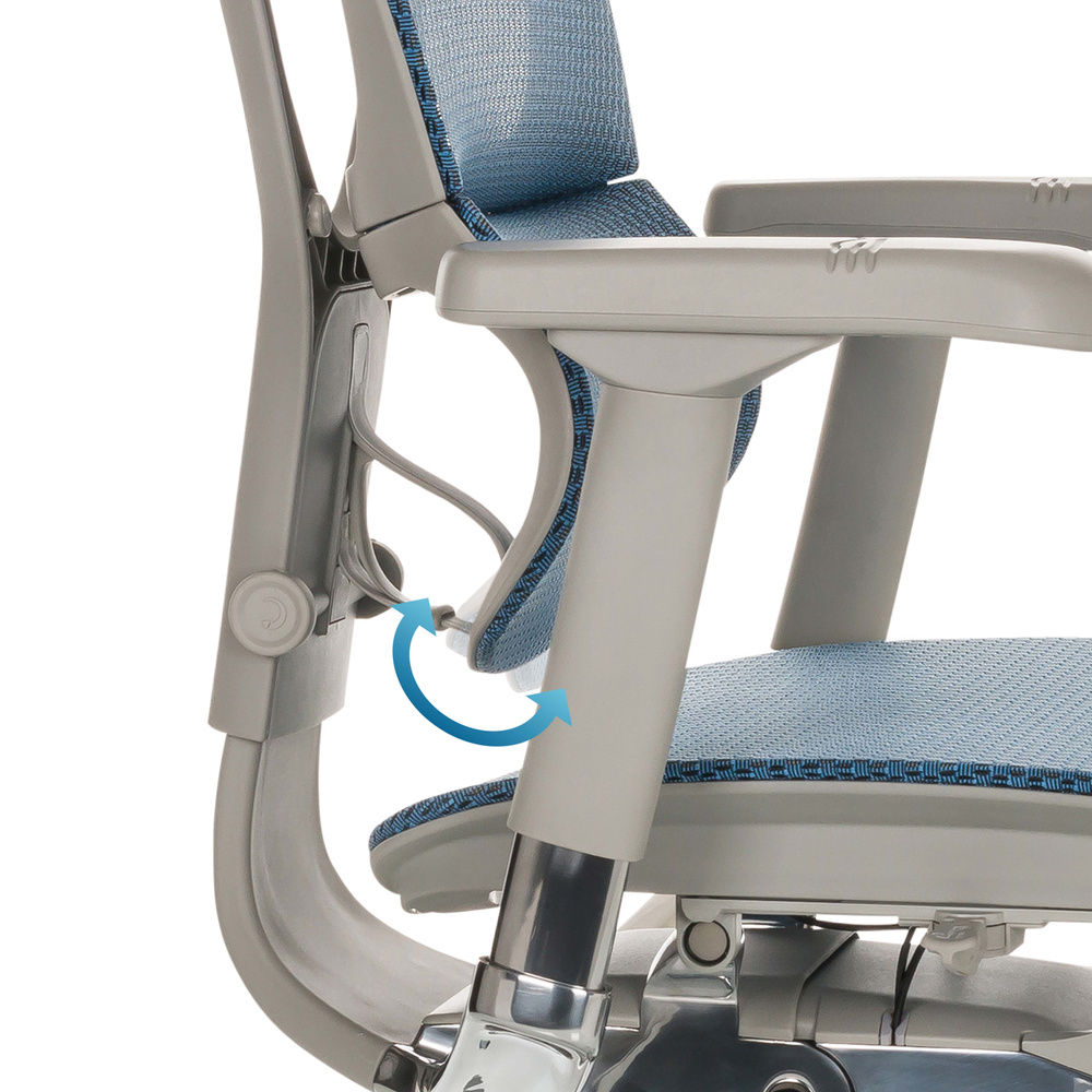 B-Ware Hjh Office Bürostuhl Chefsessel Drehstuhl Ergohuman Slim I G Netzstoff Blau679 - 4064323035732