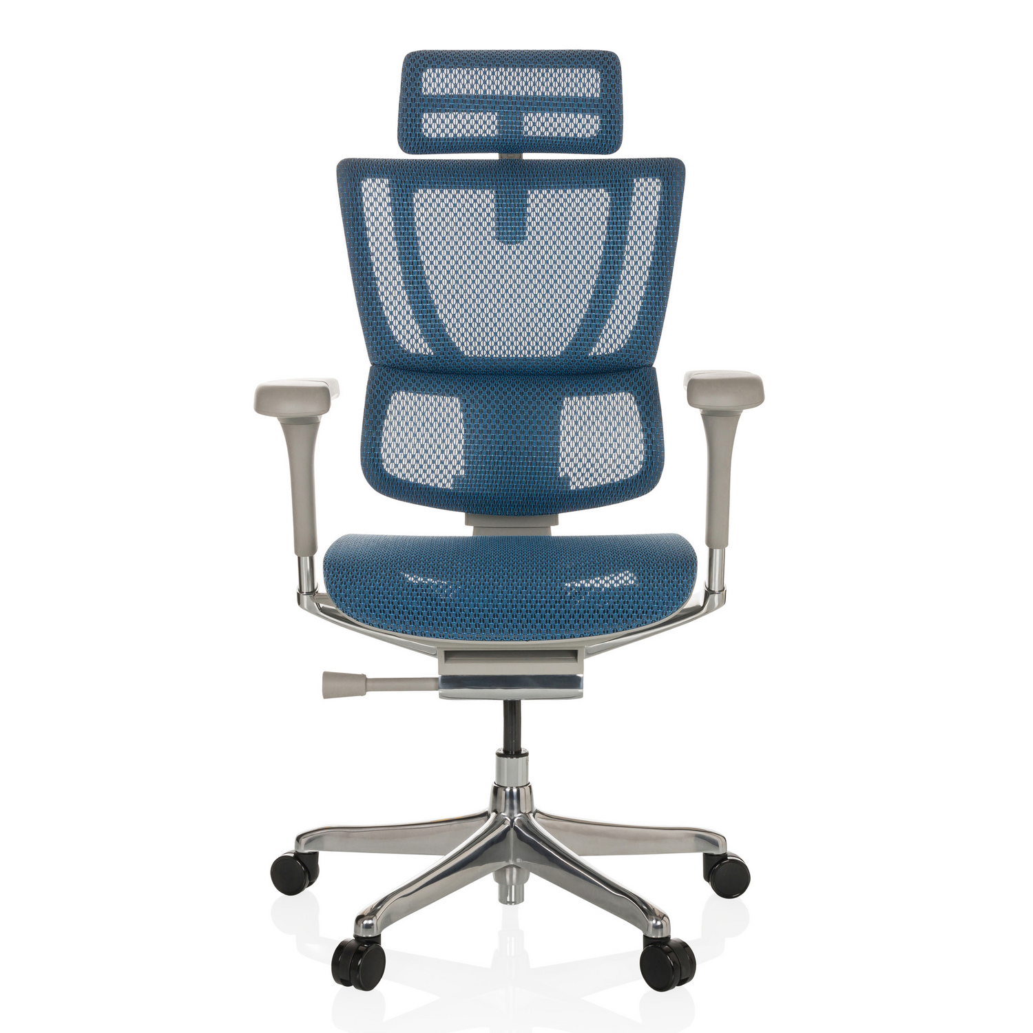Hjh Office Bürostuhl Chefsessel Drehstuhl Ergohuman Slim I G Netzstoff Blau B-Ware - 4064323035732