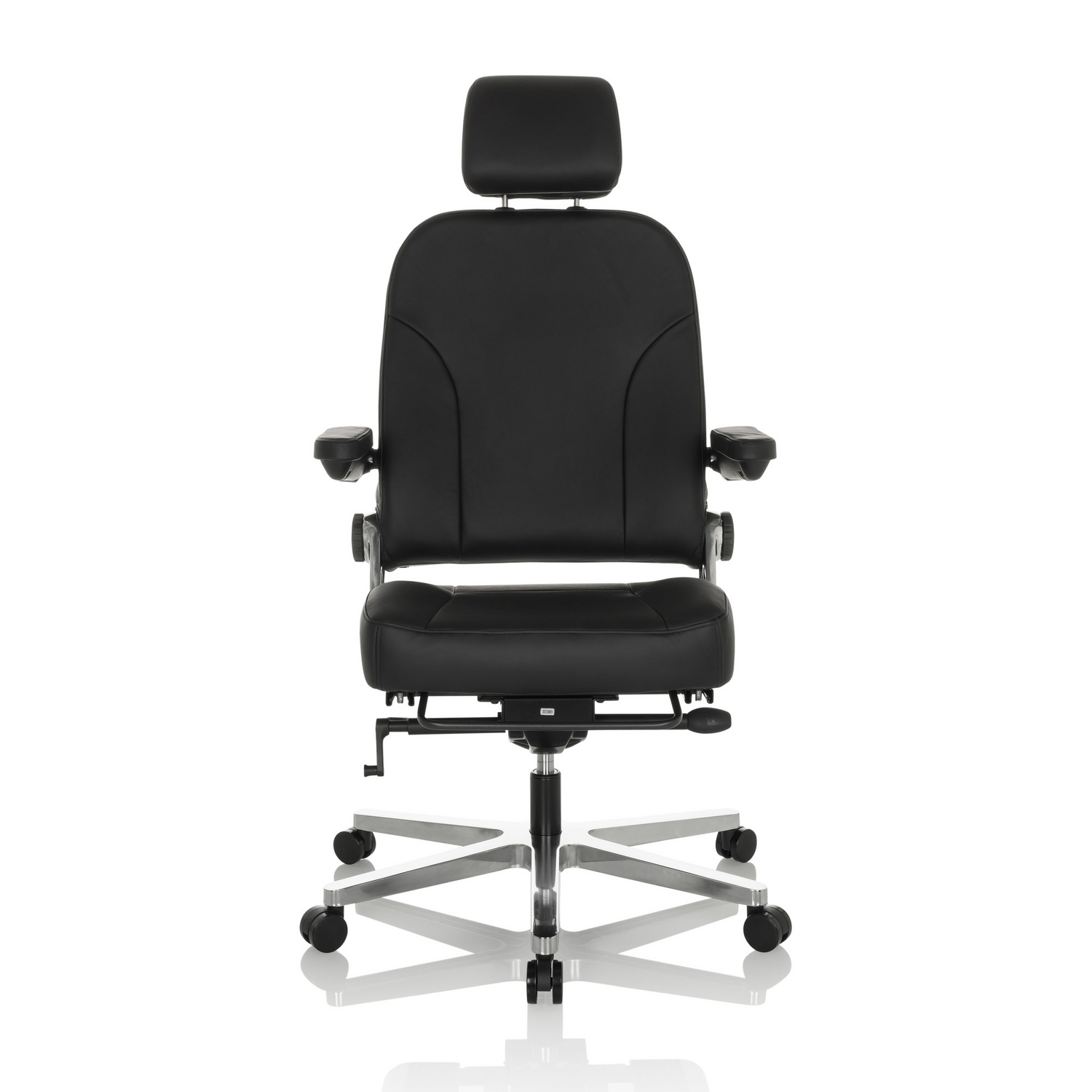 B-Ware Hjh Office Bürostuhl Chefsessel 24 Hours F Leder Schwarz Sessel Stuhl Möbel - 4064323036234