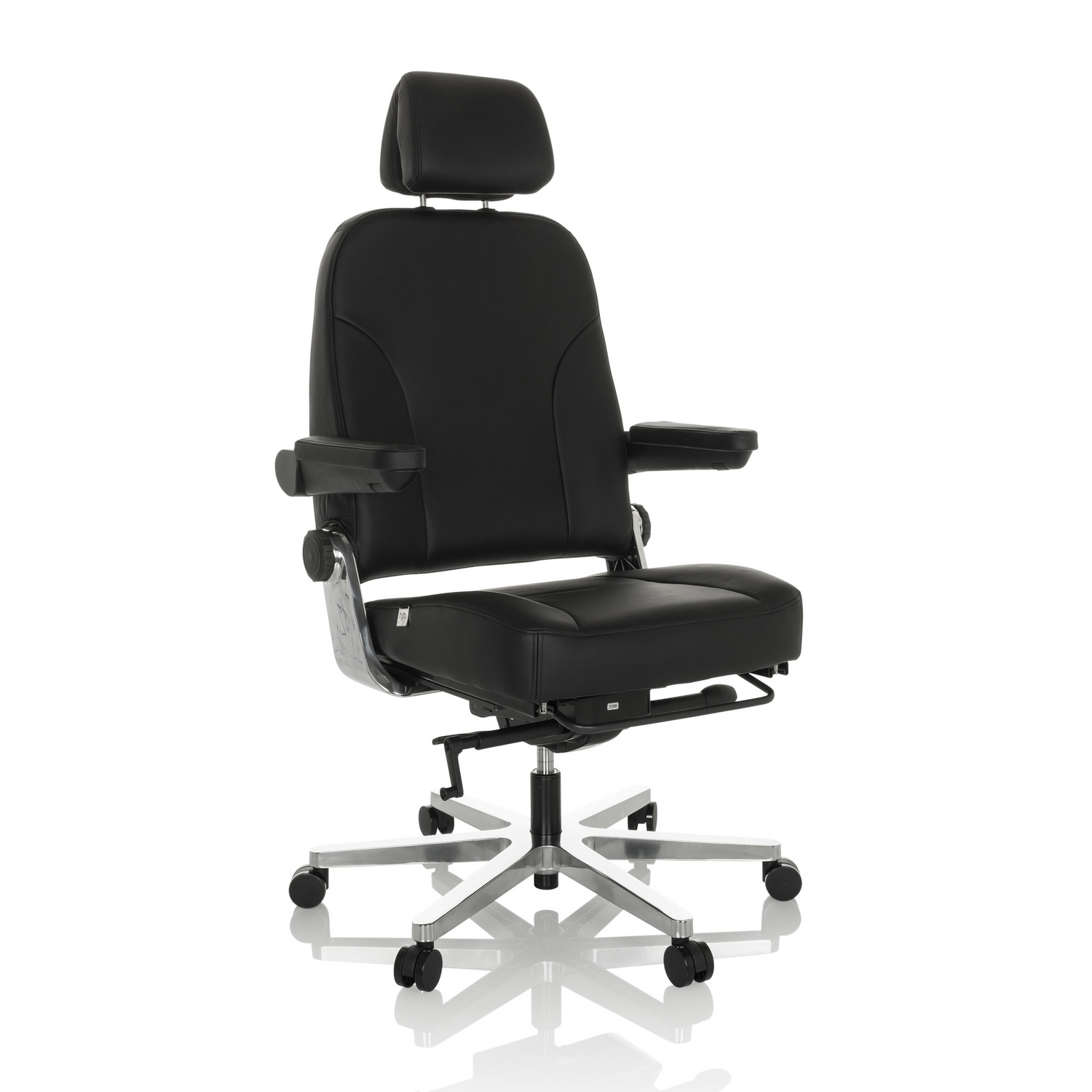 B-Ware Hjh Office Bürostuhl Chefsessel 24 Hours F Leder Schwarz Sessel Stuhl Möbel - 4064323036234