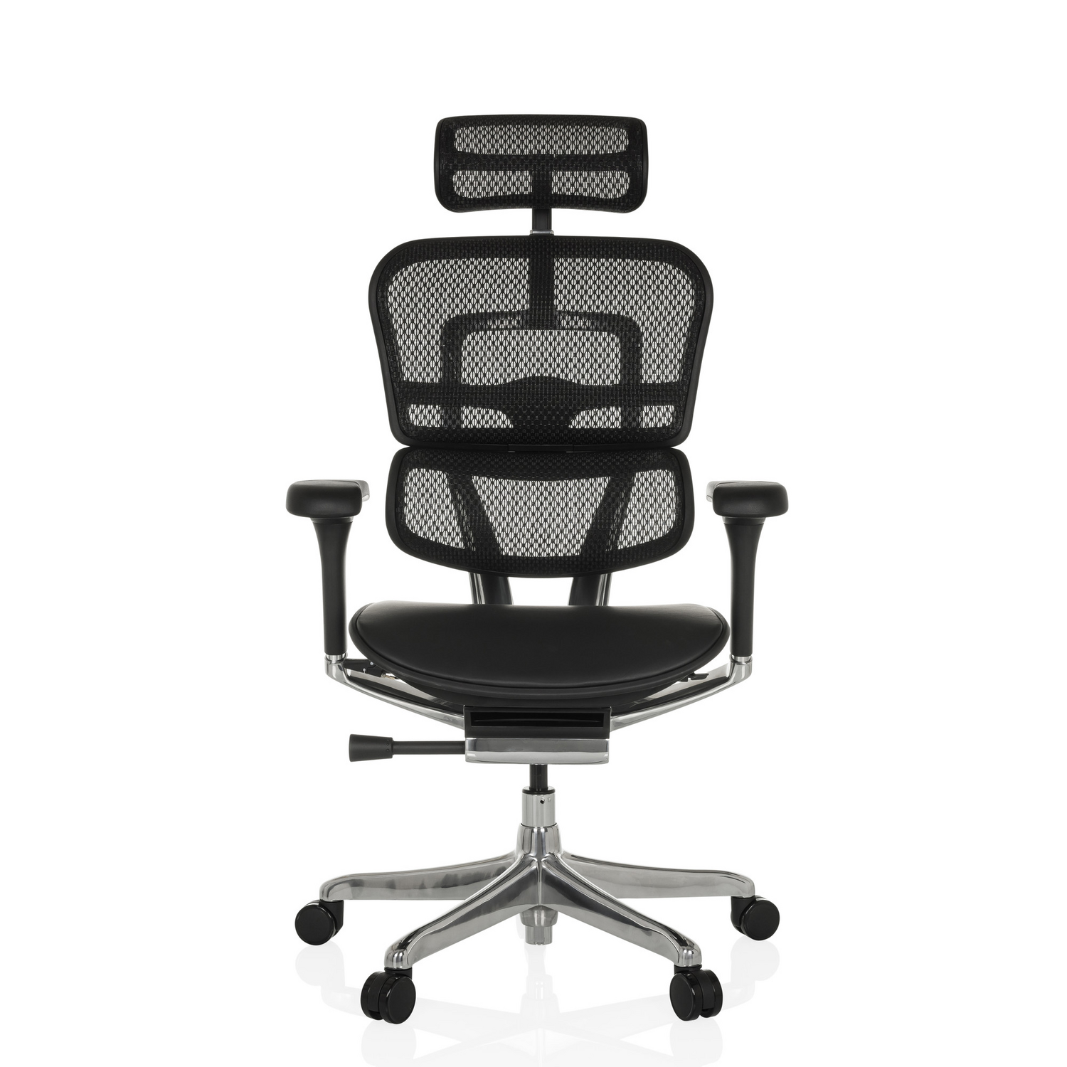 B-Ware Hjh Office Bürostuhl Chefsessel Ergohuman Gen2 Sitz Leder Rücken Netz Schwarz