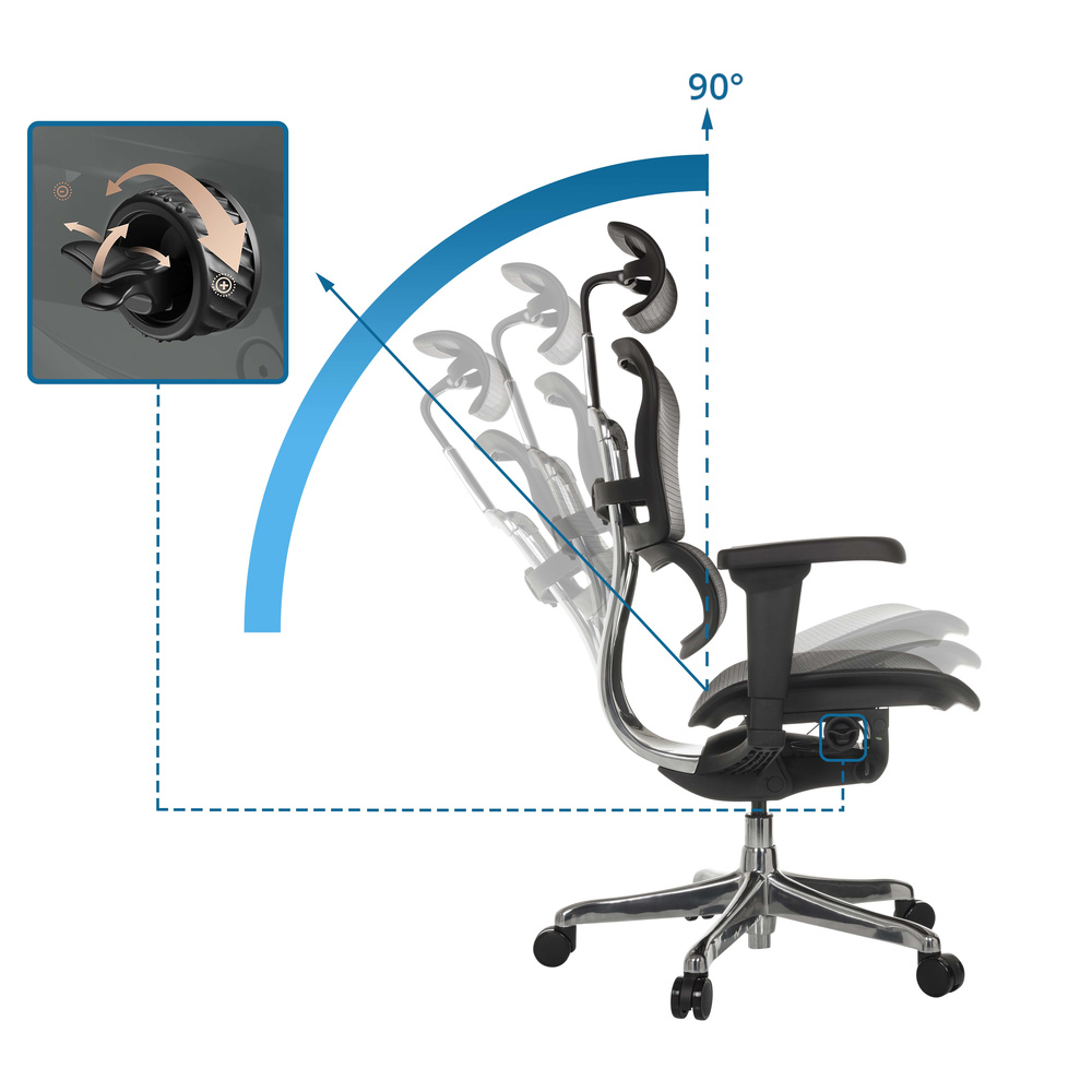 B-Ware Hjh Office Bürostuhl Chefsessel Ergohuman Ultra Gen2 Netzstoff Schwarz Sessel - 4064323045632