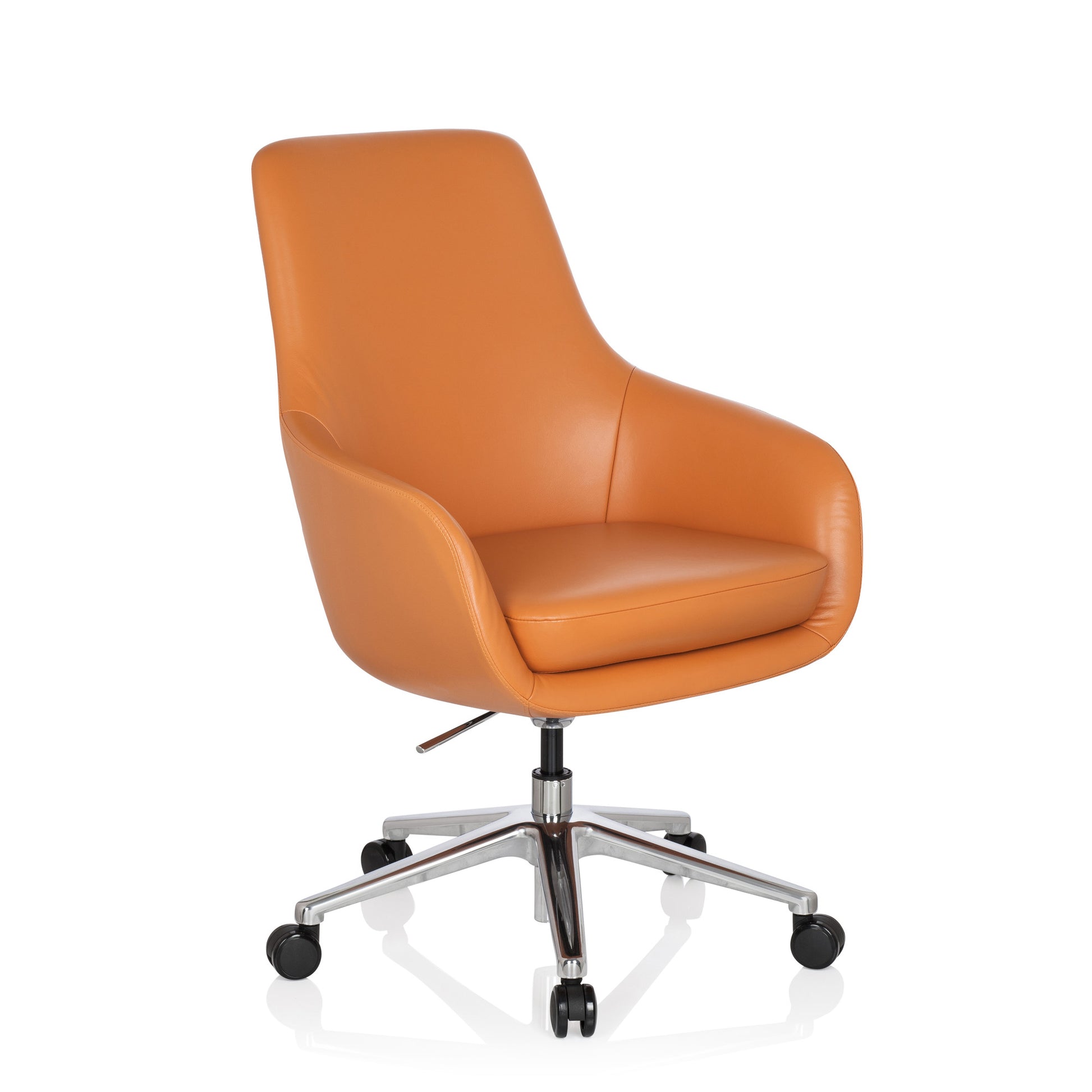 hjh OFFICE Bürostuhl Chefsessel Drehstuhl Leder orange Lounge hjh OFFICE - 4251084656973
