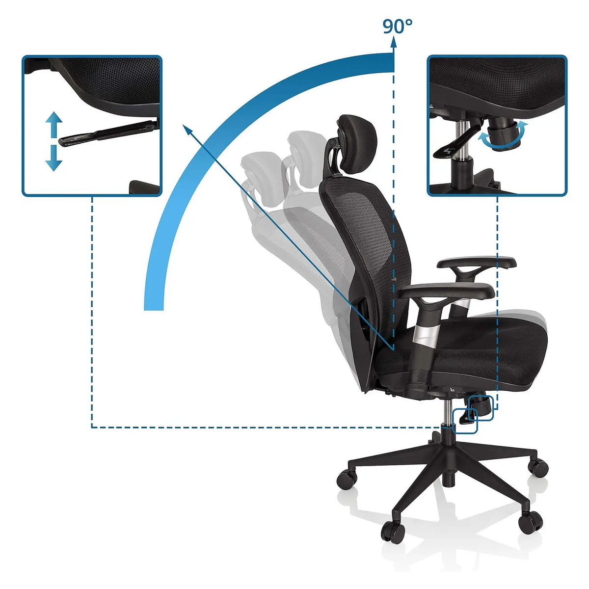 B-Ware Hjh Office Bürostuhl Chefsessel Venus Base Ergonomie Schwarz Siehe Text - 4260182534526