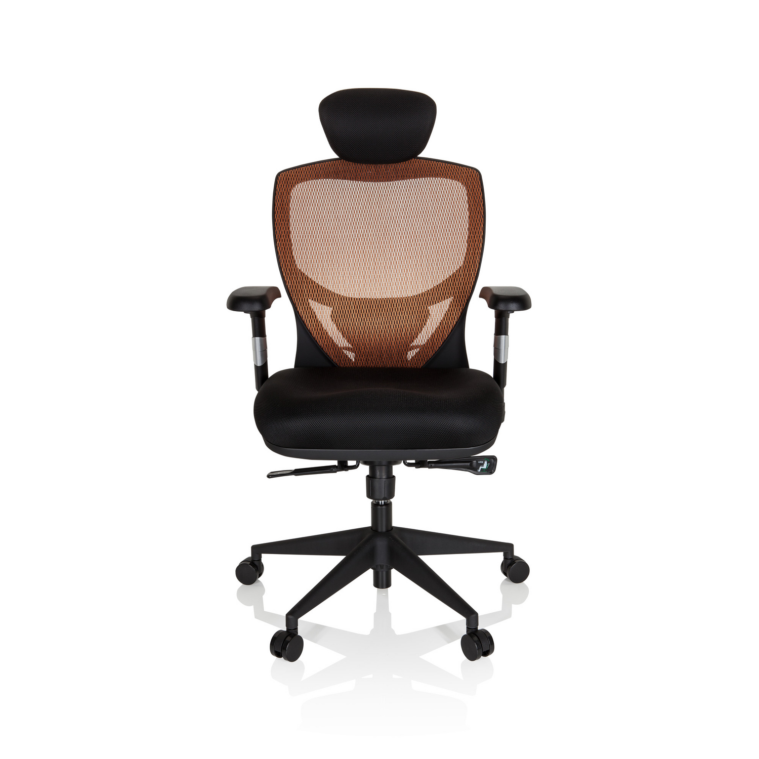 B-Ware Hjh Office Bürostuhl Chefsessel Stuhl Venus Base Netzstoff Orange Schwarz - 4260182534540